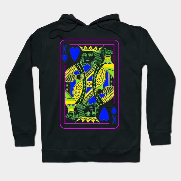 King of Hearts Bright Mode Hoodie by inotyler